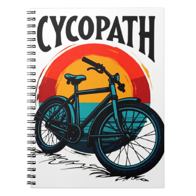 Caderno Espiral Cycopath: Bike Energetica com Teto Gráfico do Sol (Frente)