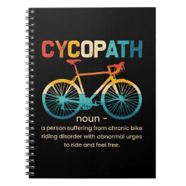 Caderno Espiral Cycopath Funny Cycling para Ciclistas e Bikers