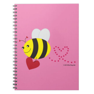 Caderno espiral da abelha do amor
