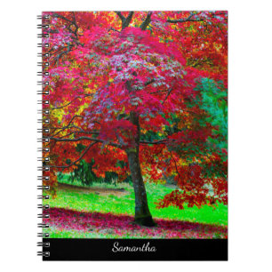 Caderno espiral da árvore ácer japonesa