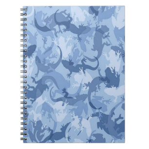 Caderno espiral da camuflagem azul do réptil