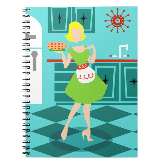 Caderno espiral da cozinha retro (Frente)