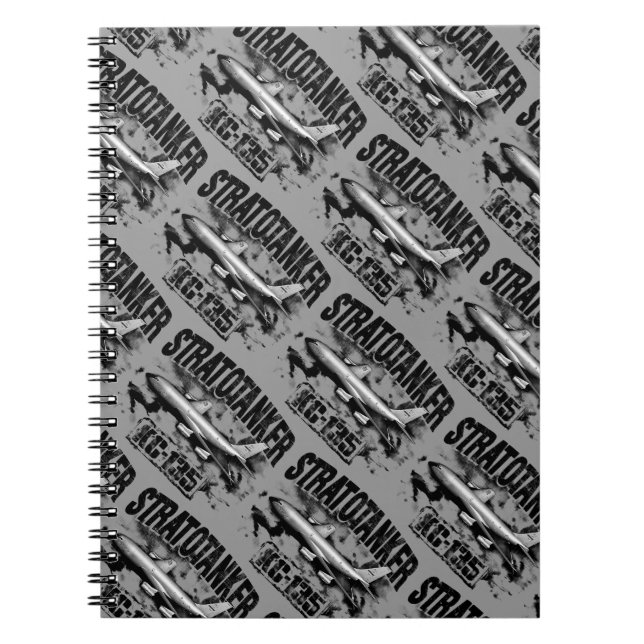 Caderno espiral da foto de KC-135 Stratotanker (Frente)