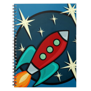 CADERNO ESPIRAL DA ILUSTRAÇÃO DO NAVIO DE ROCKET