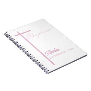 Caderno Espiral Da madrinha no batismo da moça personalizada