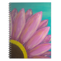Caderno espiral da margarida cor-de-rosa