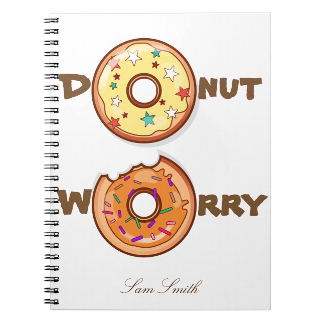 Caderno Espiral Da "preocupação personalizada rosquinha " (Frente)