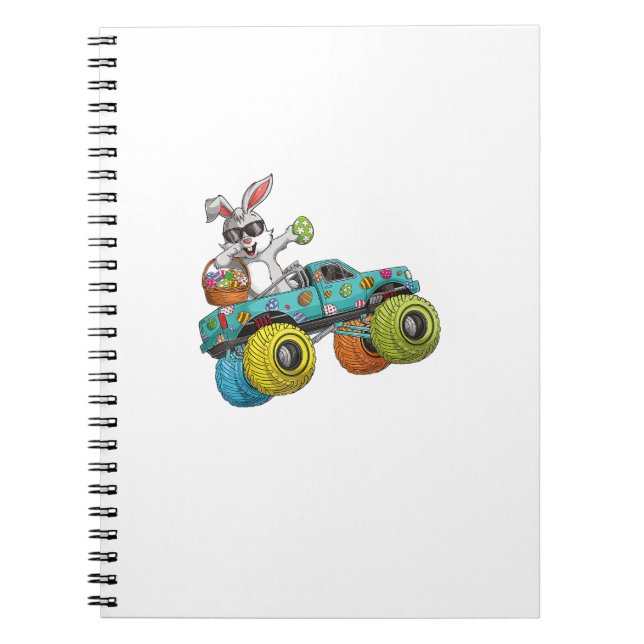 Caderno Espiral Dabbing Bunny Happy Easter Monster Truck Lovers Ki (Frente)