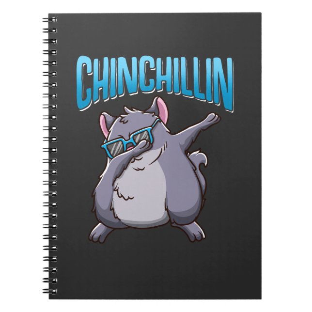 Caderno Espiral Dabbing Chinchilla Sunglass Animal Pet Fun (Frente)