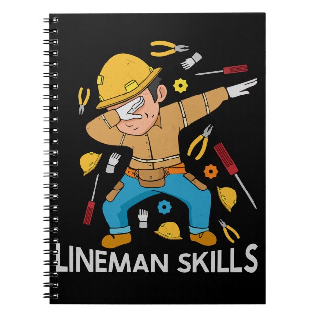 Caderno Espiral Dabbing Lineman Skills Dift Padre Men Lineman (Frente)