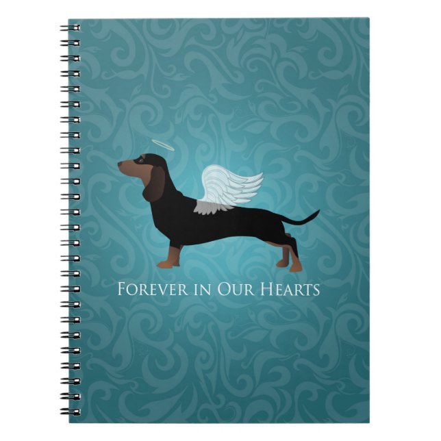 Caderno Espiral Dachshund - Design Memorial Pet Loss (Frente)