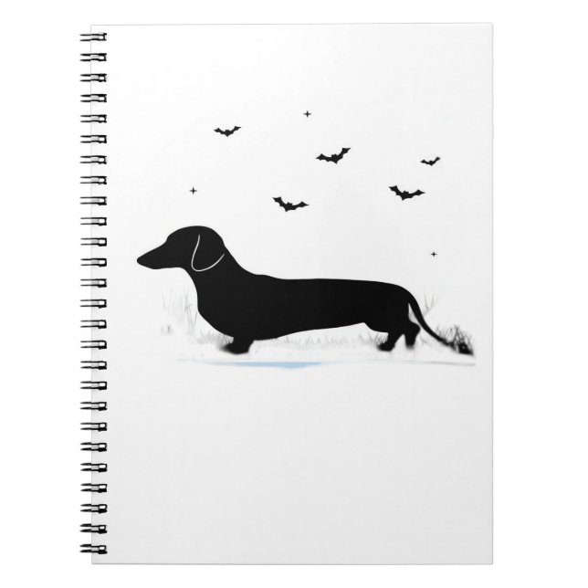 Caderno Espiral Dachshund Halloween Figurino Meu Dachshund é Meu B (Frente)
