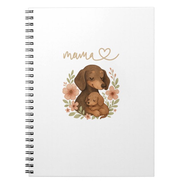 Caderno Espiral Dachshund Mamãe Dia das Mães (Frente)