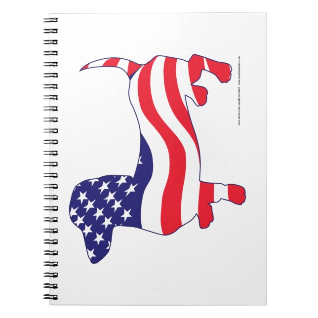 Caderno Espiral Dachshund Patriótico (Frente)