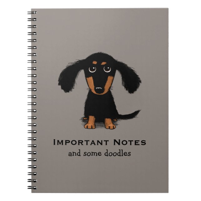 Caderno Espiral Dachshund Puppy | Cachorro-esmalte (Frente)