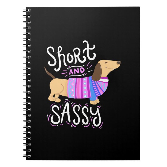 Caderno Espiral Dachshund Short E Sassy (Frente)
