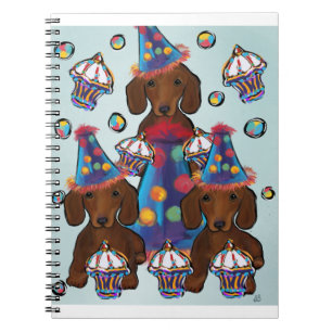 Caderno Espiral Dachshunds Vermelhos
