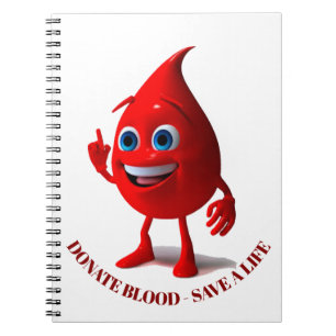 Caderno Espiral Dádiva de sangue, tipo sanguíneo