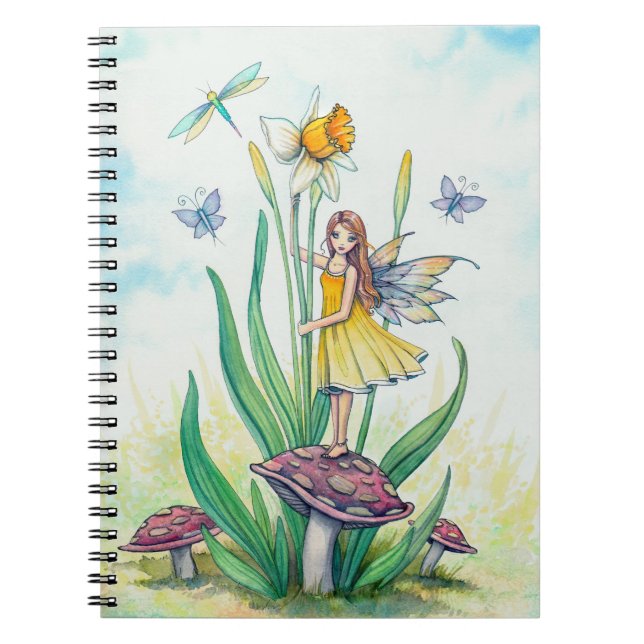 Caderno Espiral Daffodil Fairy Fantasy Art (Frente)