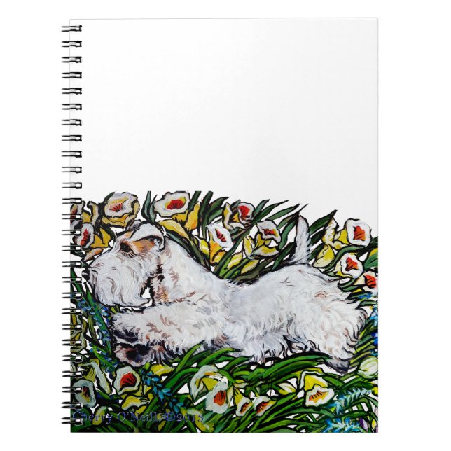 Caderno Espiral Daffodils de Sealyham Terrier (Frente)