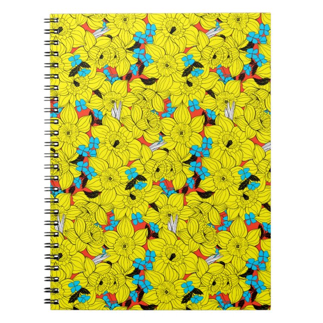 Caderno Espiral Daffodils primavera floral (Frente)