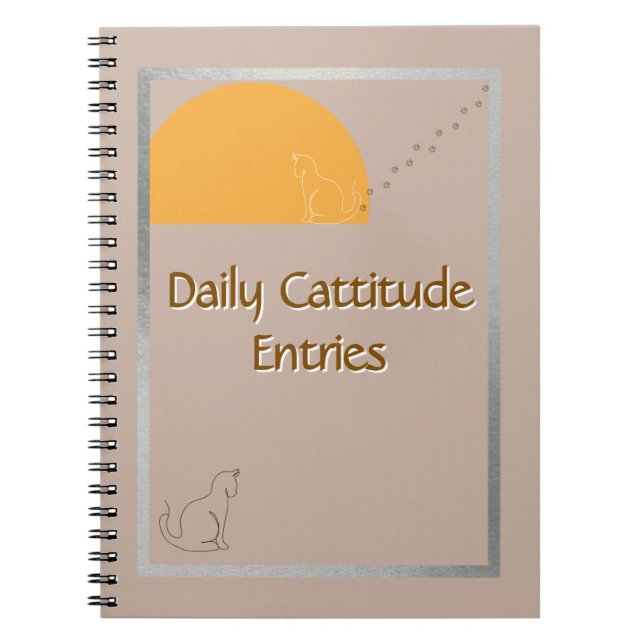 Caderno Espiral Daily Cattitude Entries -Fun Spiral Photo Notebook (Frente)
