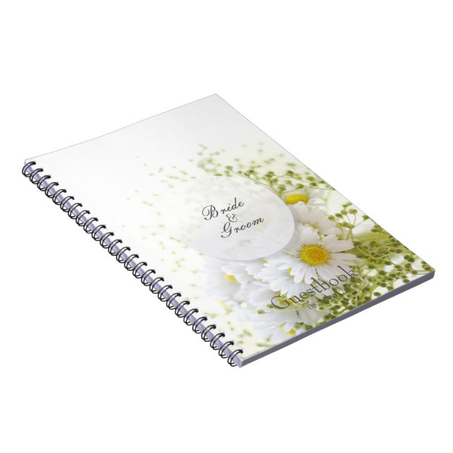 Caderno Espiral Daisies in Love- Editable Wedding convidado book (Lado Direito)