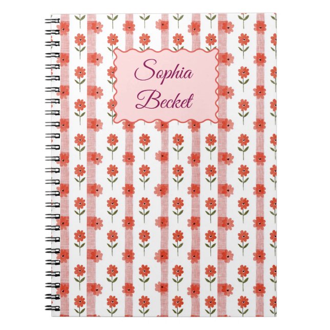 Caderno Espiral Daisy Coquette Stripes Notepad (Frente)
