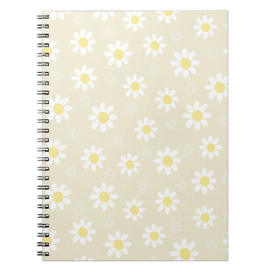 Caderno Espiral Daisy Cute Flowers Yellow Floral Patterno