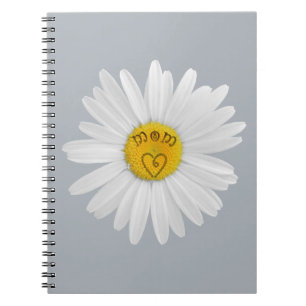 Caderno Espiral Daisy Flower Para A Mãe Arte Personalizar O Fundo