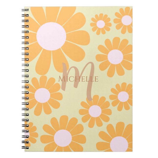 Caderno Espiral Daisy Orange Monograma (Frente)