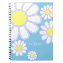 Caderno Espiral Daisy Simple Monograma Baby Blue