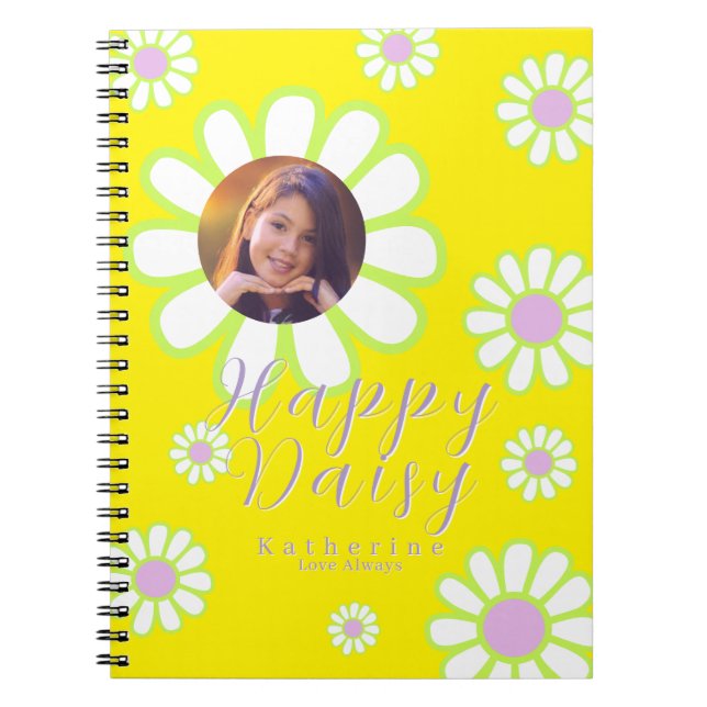Caderno Espiral Daisy Simple Photo Yellow (Frente)