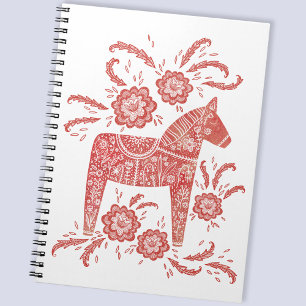 Caderno Espiral Dala Horse Red e White Suecos