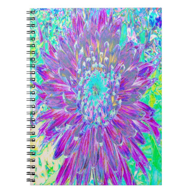 Caderno Espiral Dália Azul-Roxo e Ovo de Robin (Frente)