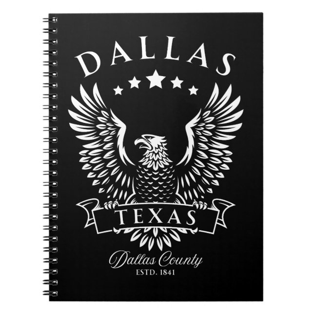 Caderno Espiral Dallas Texas Vintage Eagle (Frente)