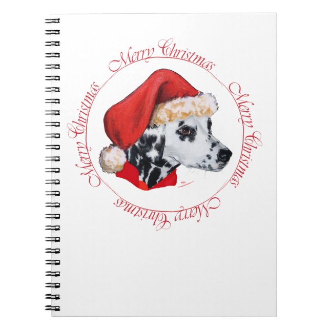 Caderno Espiral Dálmata Feliz Natal (Frente)
