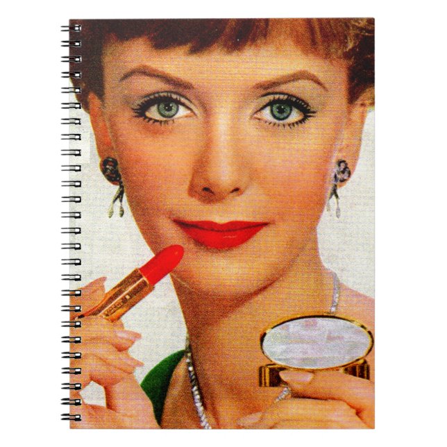 Caderno Espiral Dama de batom dos anos 60 (Frente)