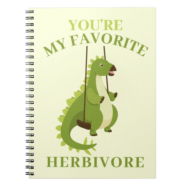 Caderno Espiral Dama de Namorados da escola de dinossauros verdes (Frente)