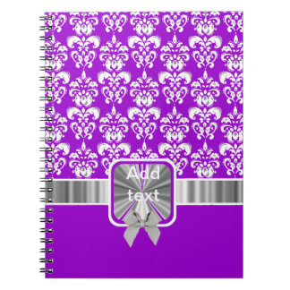 Caderno Espiral damasco branco em qualquer cor