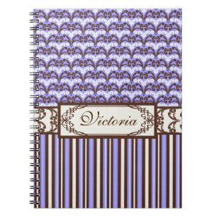 Caderno Espiral Damasco elegante ocidental selvagem do Victorian
