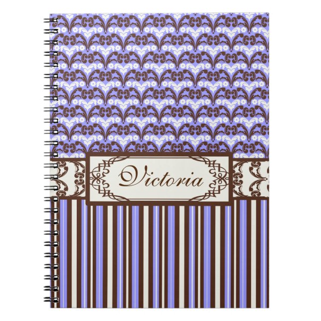 Caderno Espiral Damasco elegante ocidental selvagem do Victorian (Frente)