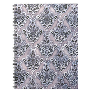 Caderno Espiral Damasco Roxo