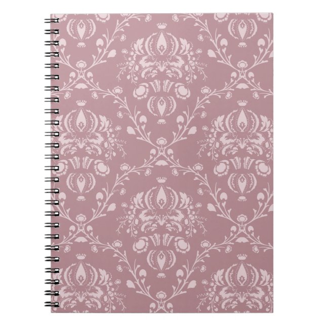 Caderno Espiral Damasco roxo e branco (Frente)