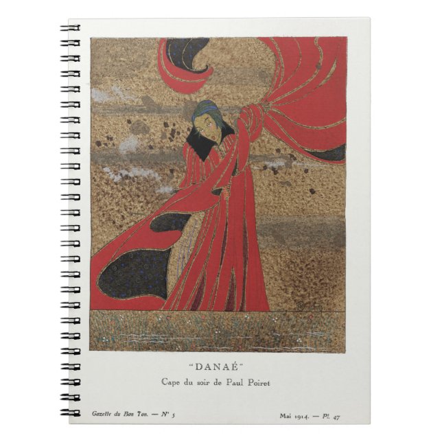 Caderno Espiral "Danaé": Cabo do Sul por Paul Poiret, moda (Frente)