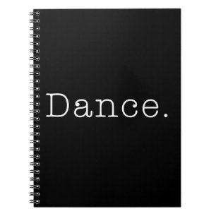 Caderno Espiral Dança. Modelo preto e branco das citações da da