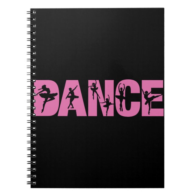 Caderno Espiral DANÇA Rosa com Corte de Ballerina (Frente)