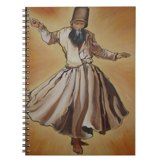 Caderno Espiral Dançando Dervish Ottoman Dynastia Art (Frente)