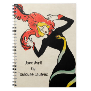 Caderno Espiral Dançarina Art Nouveau Jane Avril por Toulouse Laut