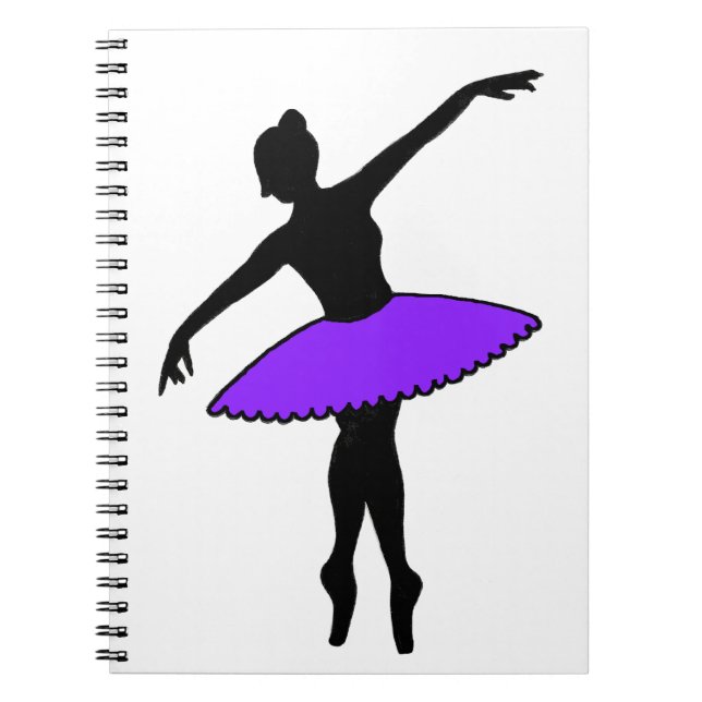 Caderno Espiral Dançarina Ballerina Dance Balé Roxa Dançarina Danc (Frente)